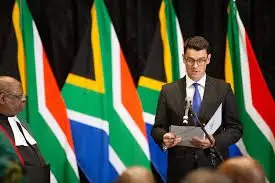 Andrew Whitfield outside Parliament after dismissal