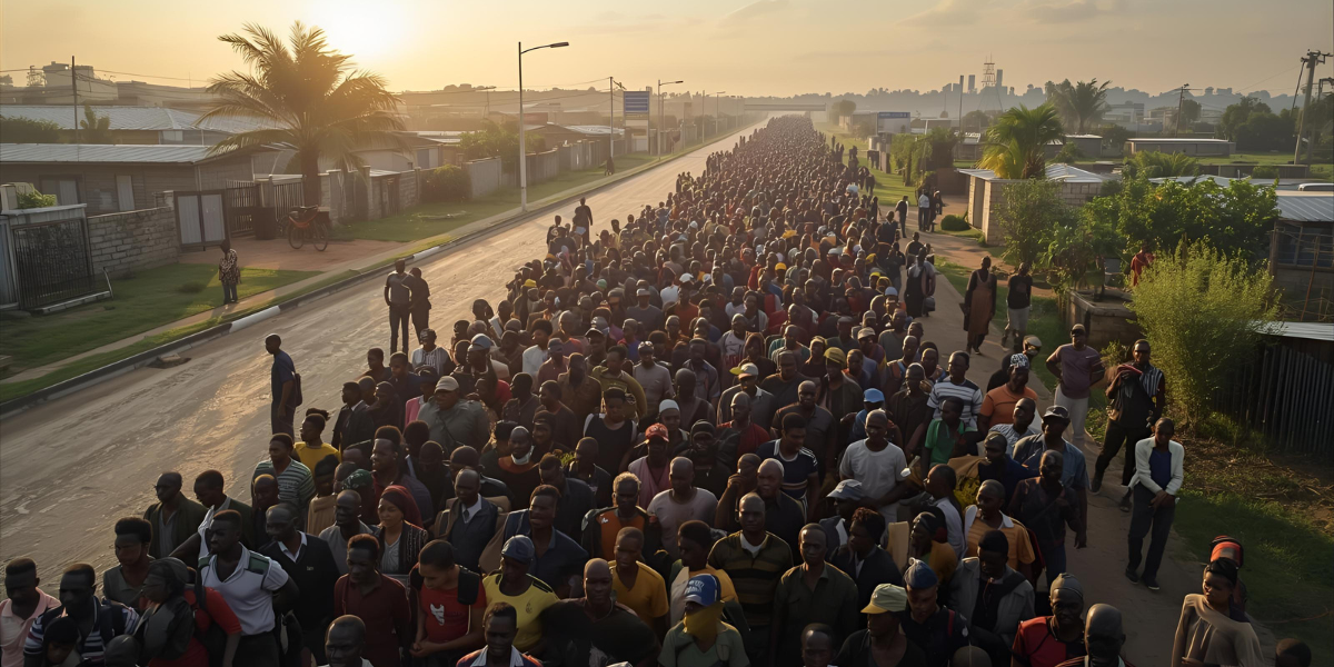 Malawi crisis shown by citizens waiting in long petrol queues, reflecting social and economic challenges