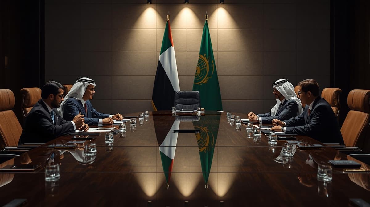 UAE African Talks delegates in a formal meeting discussing political and economic cooperation