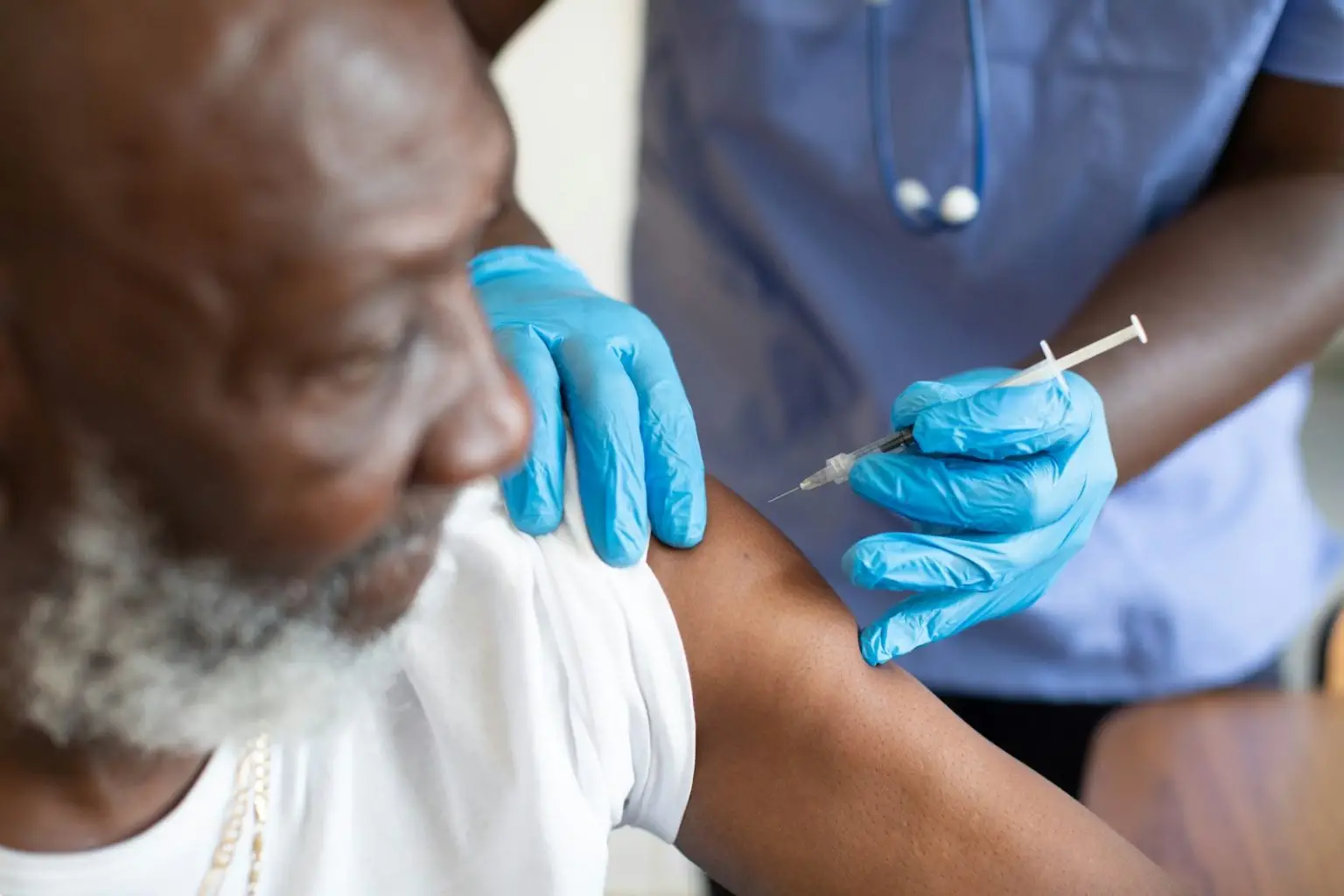 HIV South Africa: Healthcare worker conducting an HIV test in a South African clinic